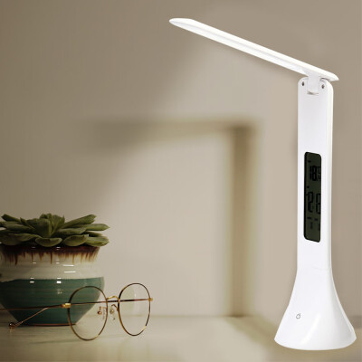 

LED Desk Lamp Foldable Dimmable Touch Table Lamp with Calendar Temperature Alarm Clock table Light night lights