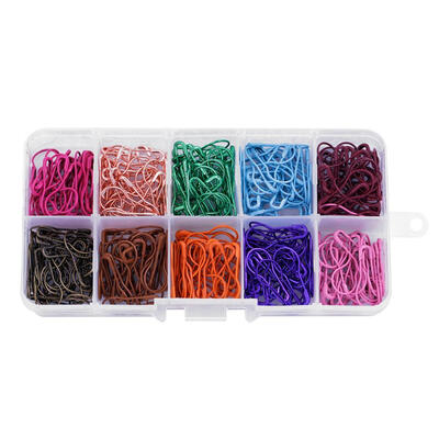 

300pcs 10 Colors Gourd Shape Safety Pins Metal Clips Knitting Stitch Marker