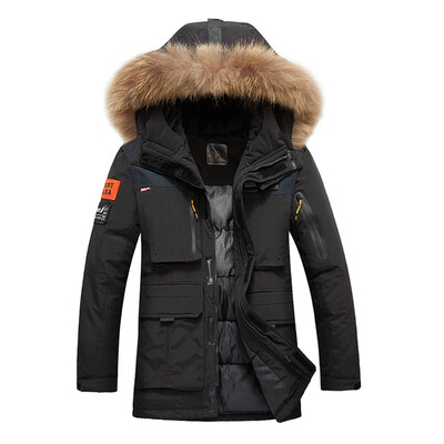 

Toponeto Mens Autumn Winter Large Size Hooded Coat Thickening Long Sleeved Jacket