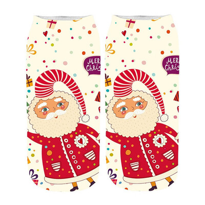 

Christmas Funny Socks Women 3D Cartoon Funny Christmas Crazy Cute Amazing Novelty Print Ankle Socks