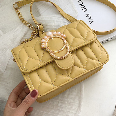 

Super hot texture rhomboid chain bag 2019 new Korean version of fashion network celebrity with one shoulder oblique satchel