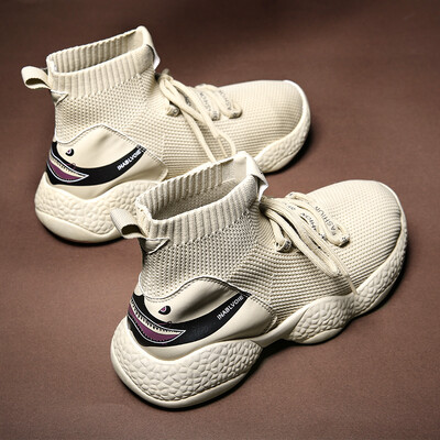 

Mens shoes in the summer Korean trend&leisure high collar autumn socks with canvas hip-hop