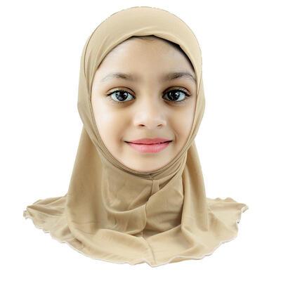 

Solid Color Muslim Children Headscarf Girls Kids Simple Soft Hijab Shawl