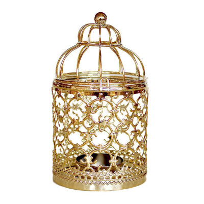 

Gobestart Hanging Hollow Out Iron Birdcage Candlestick Table Candle Holder Parties Wedding