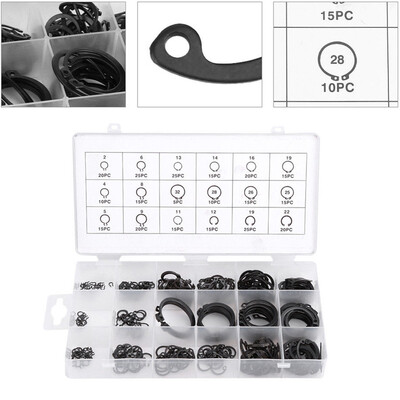 

〖Follure〗External Snap Ring Assortment Kit Set Circlip 18 Sizes Retaining Ring 300 Pieces