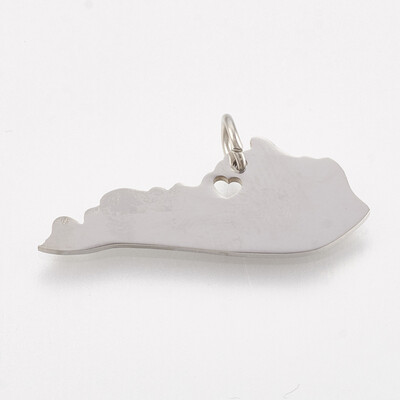 

202 Stainless Steel Pendants Map of Kentucky Stainless Steel Color 11x275x1mm Hole 3mm