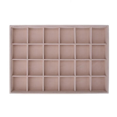 

Fleece Jewelry Plate Ring Necklace Display Tray Stand Organizer Box Case
