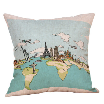 

Toponeto Cotton Linen Pillow Case Car Sofa Bed Waist Throw Cushion Cover Home Decoration