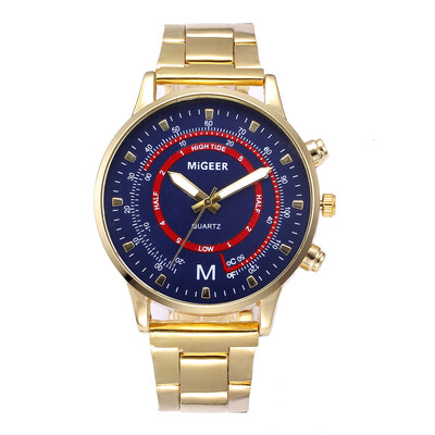 

Gobestart Men Business Stainless Steel Strap Sports Fashion Watch Simulated Quartz Watch
