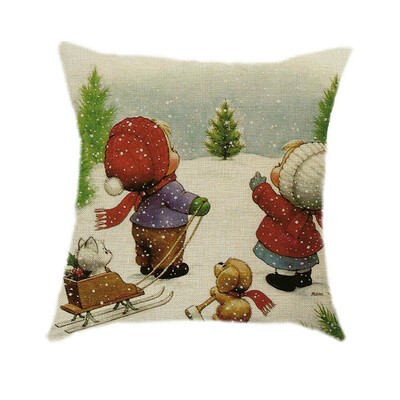 

〖Follure〗Christmas Pillow Case Santa Cotton Linen Sofa Car Throw Cushion Cover Home Decor