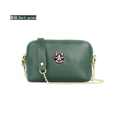 

The first layer of cowhide 2019 new ladies leather clutch bag fashion wild Korean version of the shoulder Messenger bag shell bag