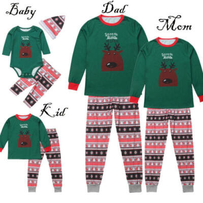 

Christmas Family Matching Pajamas Set Adult Women Kids Sleepwear Nightwear