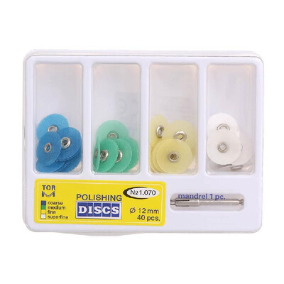 

40pcs Dental Finishing Disc φ12mm Dental Polishing Strips Mandrel Set Dental Supplies Resin Filling Material
