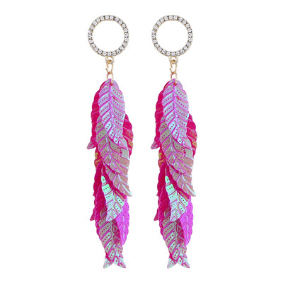 

Fashion Fluorescent Leaf Earrings Elegant Girl Drop Earring Women Jewelry