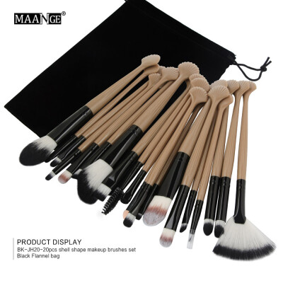 

〖Follure〗20pc Cosmetic Makeup Brush Blusher Eye Shadow Brushes Set Kit With Flannel Bag