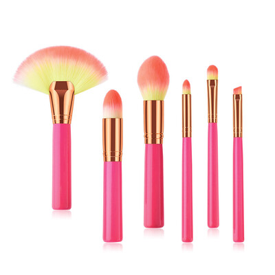 

Toponeto 6PCS Wooden Foundation Cosmetic Eyebrow Eyeshadow Brush Makeup Brush Sets Tools