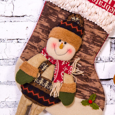 

Tailored Merry Christmas Plush Tree Hanging Gift Candy Large Socks Decoration