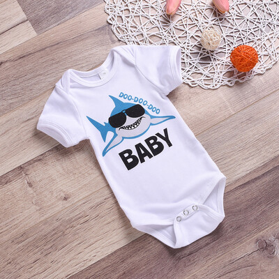 

Infant Newborn Baby Girl Boy Cartoon Shark Print Romper Bodysuit Casual Clothes