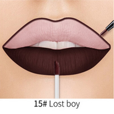 

Fashion Women 20 Colors 2 In 1 Lip Gloss&Lip Liner Matte Liquid Lipstick