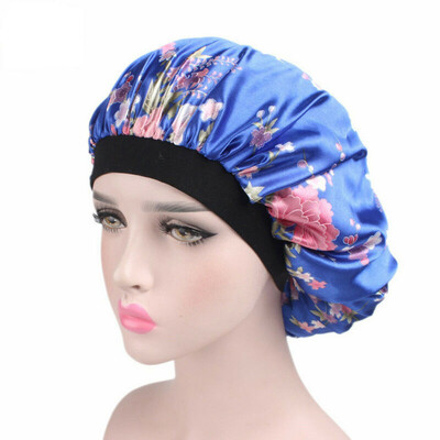 

Womens Floral Faux Silk Night Sleep Cap Hair Bonnet Hat Head Cover Turban Wrap