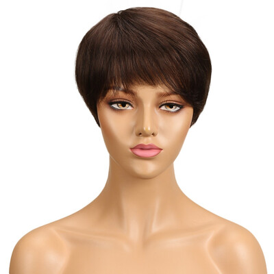 

Noble Peruvian Straight Human Hair Wigs Remy Non Lace Front Human Hair Wigs With Bangs Perruque Cheveux Humain