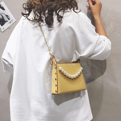 

Niche light luxury handbag 2019 new fashion Korean version of the wild summer shoulder bag small beaded diagonal package