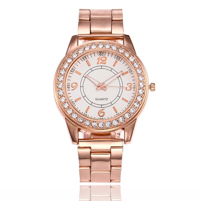 

New alloy steel belt watch with diamonds for men&women models with the same quartz watch factory direct supply