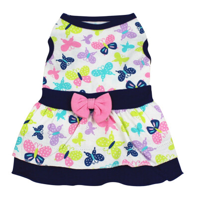 

Dog Print Dresses Lovely Floral Bow Pet Dog Dress Spring Summer Chihuahua Pug Yorkie Clothing Puppy Cat Supplies