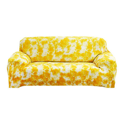 

Graffiti All-inclusive Couch Stretch Sofa Full Cover Thin Slipcover Yellow