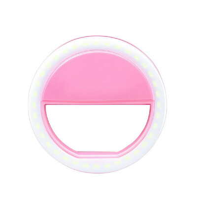 

Selfie LED Light Ring Flash Fill Clip Camera For I-Phone & Tablet White