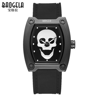 

Baogra baogela skull watch mens personality luminous punk quartz mens watch silicone sports watch