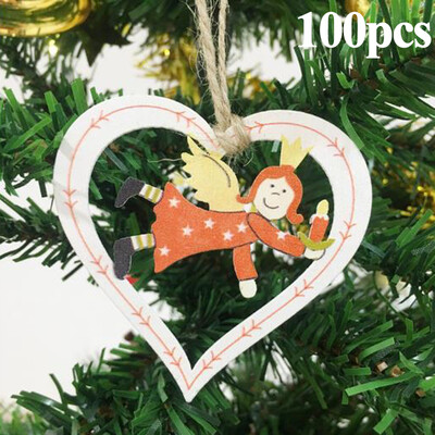 

10pcs DIY Wooden Christmas Creative Cartoon Home Decoration Ornaments Pendant