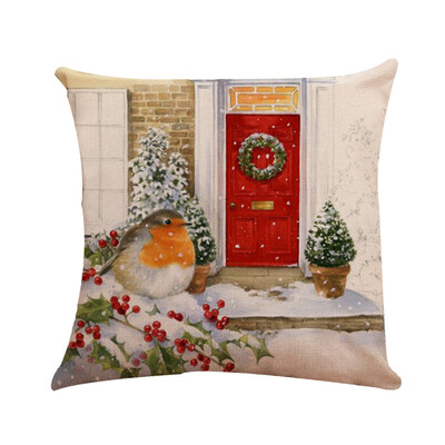 

Tailored 18 Xmas Cotton Pillow Case Linen Cushion Cover Merry Christmas Home Decoration