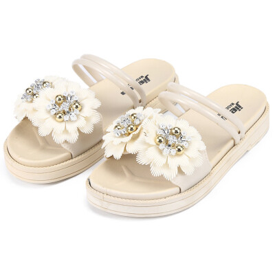 

Rose Womens Flower Thick-Soled Sandals Open-Toe Slippers Wear Casual Beach Shoes