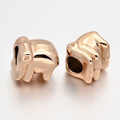 

Cadmium Free & Nickel Free & Lead Free Unfading Alloy European Beads Large Hole Elephant Beads Rose Gold 10x11x9mm Hole 5mm
