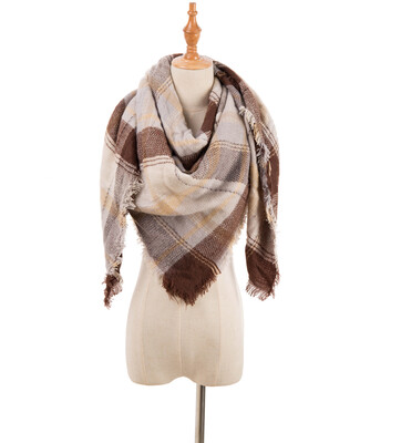 

2018 European&American stars with the multi-color plaid imitation cashmere large square scarf autumn&winter couple super soft scarf large shawl