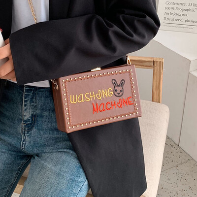 

Bag female 2019 autumn Korean version of the network red small square bag female slung ins super fire personality mini box small square bag