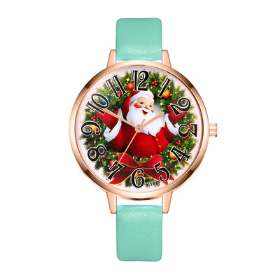 

New Year Watches men&women students watch Christmas gift High Quality Leather Santa Claus casual ladies quartz watch &Ff