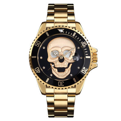 

Skmei 9195 Luxury Stainless Steel Watch Mens Water Resistant Quartz Watches Clock Men Creative Chronograph Relogio Masculino