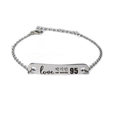 

Kpop BTS Bangtan Boys Bracelet Stainless Steel New Wristband English Lettering Hot Gift for ARMY