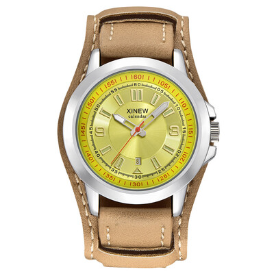 

Gobestart Men Military Quartz Watch Mens Watches Leather Sports Wristwatch Date Clock