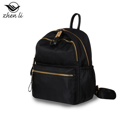 

New nylon pure black fashion backpack fashion sports girl motorcycle bag popular travel bag