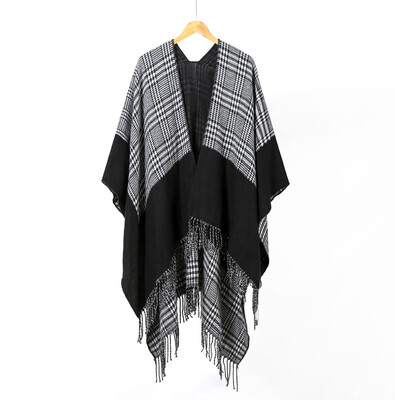 

New jacquard frame small square warm shawl factory direct Europe&America autumn&winter scarf long thick cloak
