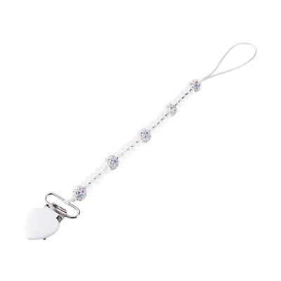 

Baby Pacifier Clips Newborn Love Crystal Nipple Soother Holder Necklace