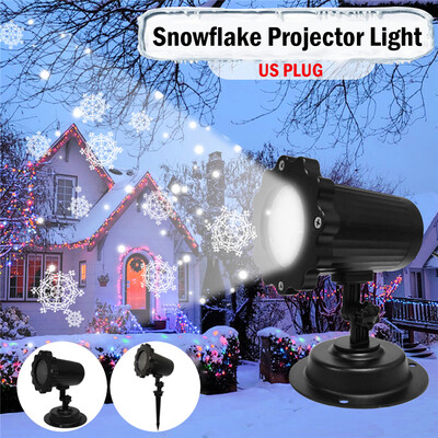 

AC 100-240V 5W LEDs White Snowstorm Projector Christmas Landscape Stage Lighting Remote Control Optional