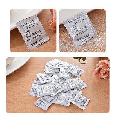 

〖Follure〗100 Packs 1g Non-Toxic Silica Gel Desiccant Moisture Absorber Dehumidifier
