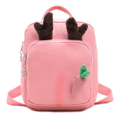 

Cute Carrot Ear Decor Travel Backpacks Kids School Bags Canvas Knapsack