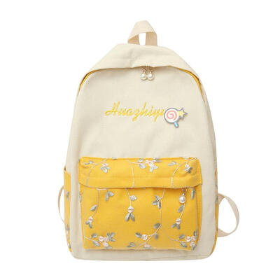 

Floral Letter Lollipop Decor Travel Backpacks Canvas Women Large Knapsack