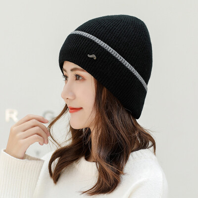 

New hat in autumn&winter 2019 mens&womens warm Knit Hat Adult outdoor color matching wool hat