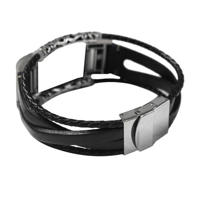 

〖Follure〗Replacement Leather Wristband Band Strap Bracelet For Fitbit Charge 2 BK